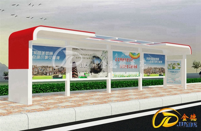 金德常规款候车亭，发往海宁第二款实景